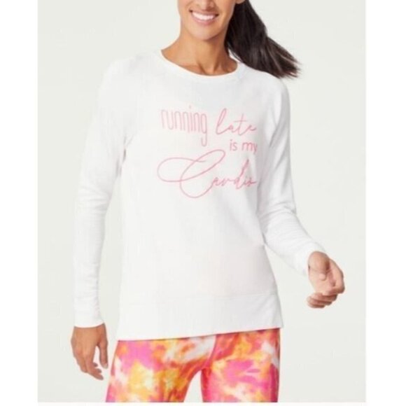 Wildfox Sweatshirt Womens Small Running Late is my Cardio Graphic Loungewear - Picture 1 of 6
